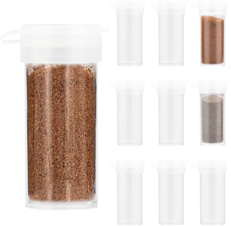 TNSLAND 20 Piezas Mini Saleros y Pimenteros con Tapa, Saleros de Mesa 6g, Salero y Pimentero, Plásticos Saleiro para Camping, Cocina al Aire Libre, Glamping, Safari