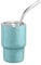 Fruusv Gobelet de voyage à double paroi – Gobelet isotherme avec paille – Tasse à eau en acier inoxydable – Récipient portable pour boissons chaudes et froides – Avec couvercle et paille – Pour
