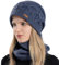 WANYI Damen Mütze Winter Beanie Slouchy Wintermütze Strickmütze Warme Mützen Schal Set mit Weichem Innenfutter für Herbst Winter Frühjahr (Marineblau)