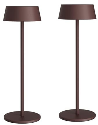 K-Bright 2 Stück LED Akku Tischleuchte, Kabellose tischlampe, 3000K warmweißes led tischlampe outdoor, Dimmbare Tischlampe Geeignet Für Abendessen, Lesen, Schlafzimmer, Garten Und Vieles Mehr Bronze