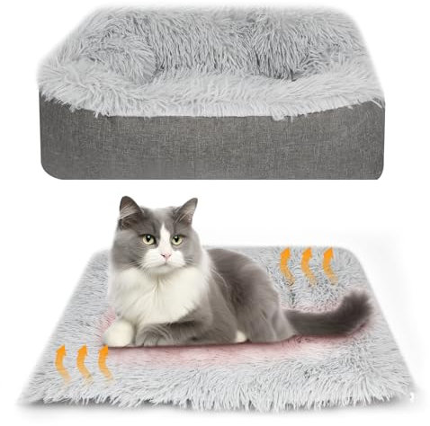 WORHUDY Self-heating Bed, Foldable, Electric-free Heating Pad for Dogs & Cats, 60 x 50 cm, Machine Washable