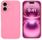 DUEDUE Liquid Silicone Case for iPhone 16, Full-Body 4 Layer Shockproof Protective, Anti-Scratch Microfiber Lining, Soft Touch Gel Rubber Non-Fingerprint Case for iPhone 16 6.1, Pink