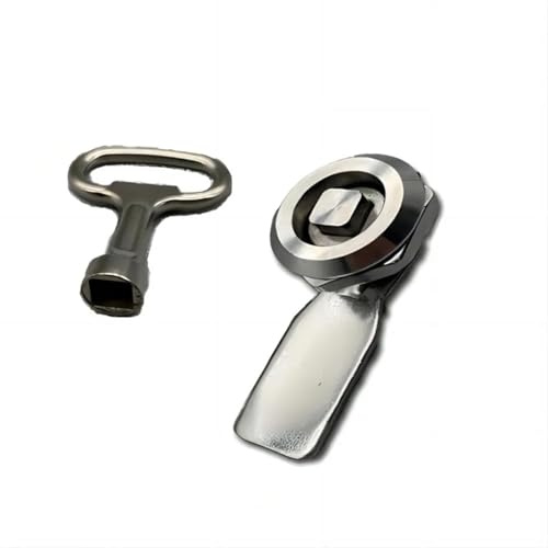 304 Stainless Steel Kitchen Lock Key Tongue Turnbuckle Cylinde Locker Bin Distribution Box Cylindrical Locks 1Pcs(A set-H5-Stainless)