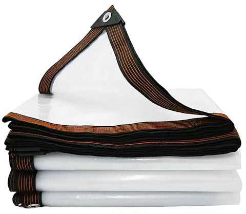 Telone trasparente con occhielli, 2 x 6 m, impermeabile, trasparente, per esterni, in PVC, per mobili da giardino, piante, serre