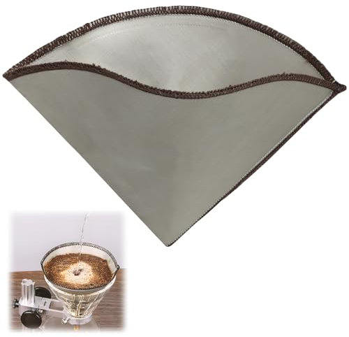 Filtre à café réutilisable - Taille 4 - En acier inoxydable - 190 x 130 mm - Compatible avec porte-filtre - Machine à café universel (3 à 4 tasses)