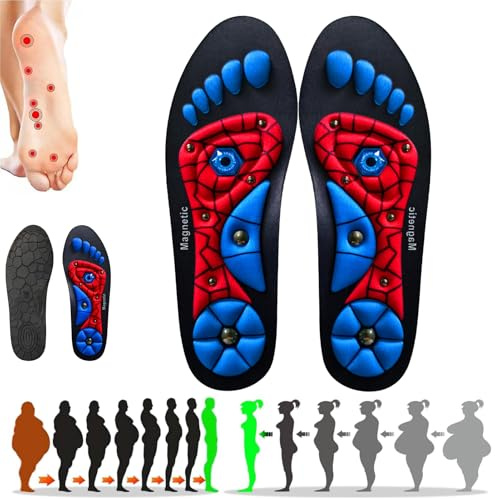 Semelles MagnéTiques, Hommes Et Femmes Semelles Chaussures Confort, Pour Soulager La Fasciite Plantaire, Semelles Pieds Plats, Dispersent La Pression Des Pieds Pour Hommes Femmes(M)