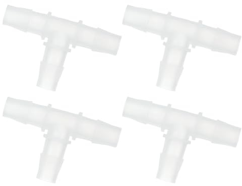 QUARKZMAN Raccord en T à Embouts barbelés 1/2, 4 Pièces Égales Raccord en T à 3 Voies en Plastique pour Jonction de Tuyaux d'air, de Gaz Domestique et de Liquide
