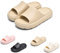 GemChve Claquettes Hommes Chaussons Femme Antidérapant Sandales Pantoufles Confortable Unisex Epaisse Foam Slides pour Maison, Jardin, Salle de Bain, Piscine, Plage Khaki 40/41EU