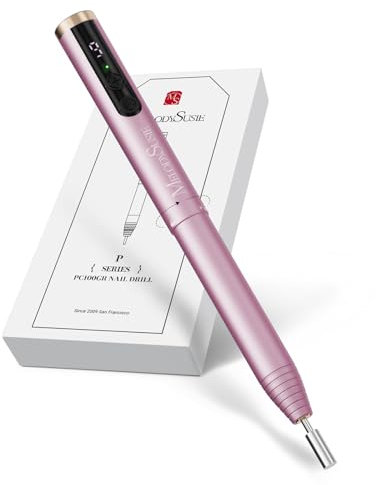 MelodySusie PocketNail Cordless Nail File, PC100GR Pen-Shaped Portable Nail Drill 20,000RPM, Pink