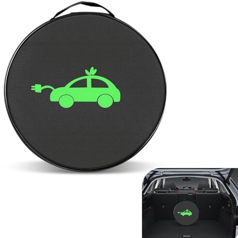 Qurbuns - Car Tool Cable Bag Waterproof Oxford Cloth Bag Portable Storage Organizer with EV Charger Cable Organizer with Handle for Car Trunk