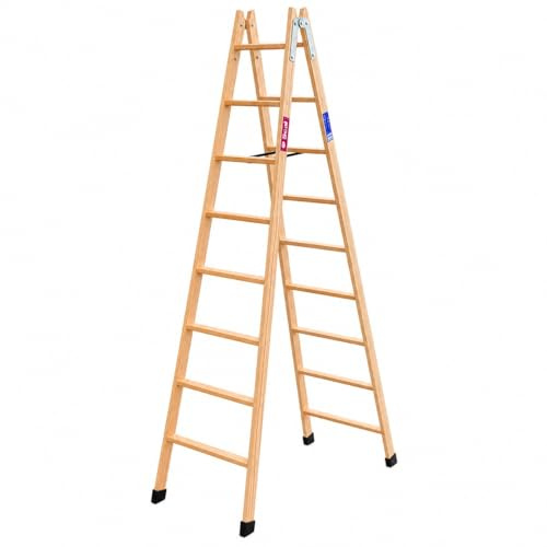 Escalera Tijera Doble Acceso Madera TM-DA 8x2