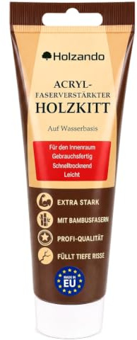Mastic à bois acrylique renforcé de fibres « Extra fort » pour bois d'acajou Tube de 65-250 g