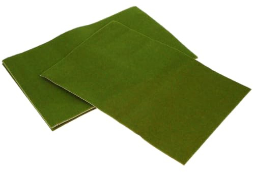 TEHAUX 5pcs Fake Grass Turf Mats for Model Scenery DIY Sand Table Decoration, Green Nylon Plastic Lawn Turf, Easy to Process Mini Landscaping Accessory for Outdoor Garden and Craft