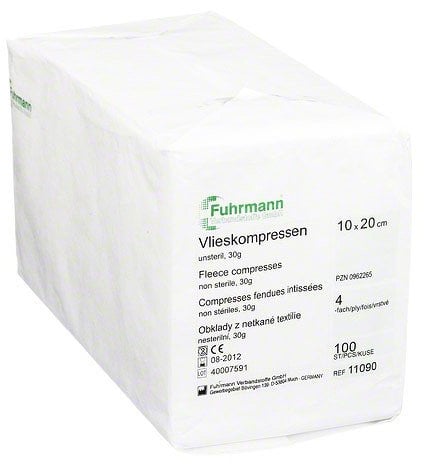 VLIESKOMPRESSEN 10x20 cm unsteril 4lagig