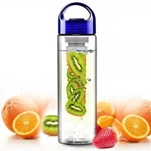 Hmilydyk Fruit Infusion Bouteille d'eau avec infuseur à fruits pour l'extérieur (sans BPA), bleu 2