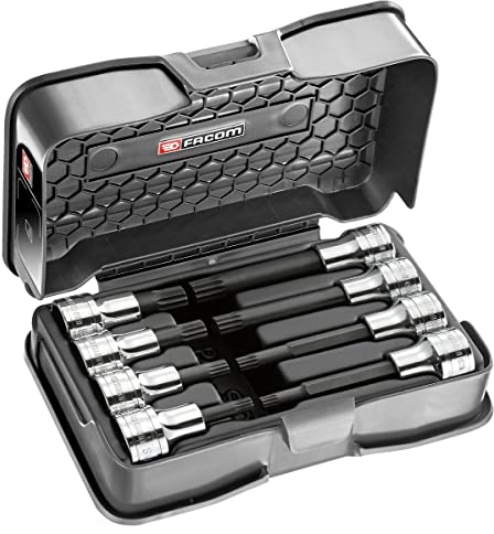 Coffret Douilles Tournevis 1/2 courtes et longues XZN, 8 Pièces