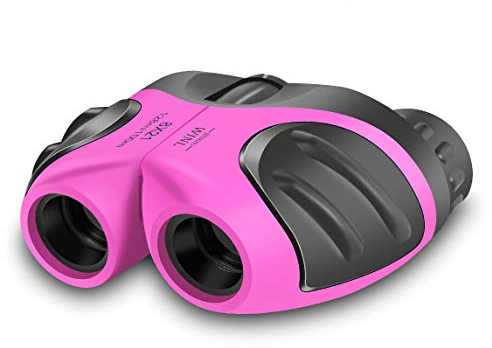 BIBOYELF 8X21 Jumelles pour Enfants,Cadeaux De Garçon Fille 5-12 Ans,Jouet de Enfants Chassant,Rose