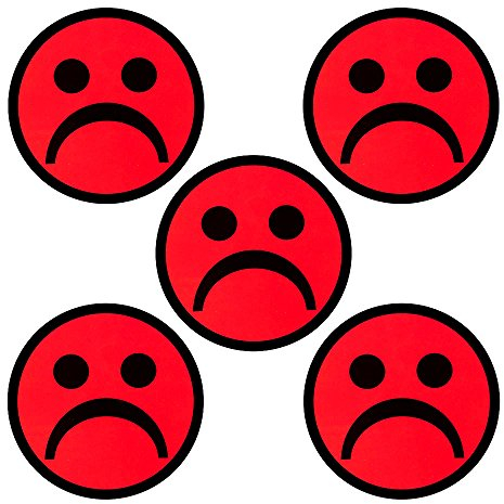 5 Smiley Magnete Durchmesser 5 cm für Magnettafeln, Kühlschränke, Plantafeln und Whiteboards. Emoji Smiley Magnet (Rot, 5 cm)