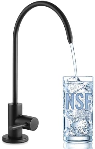 KES Black Water Filter Tap for Kitchen Sink Reverse Osmosis Faucet Non-Air-Gap Drinking Water Tap SUS304 Stainless Steel, Z504CLF-BK
