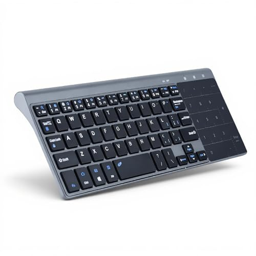 Tosuny Wireless Keyboard, drahtlose tragbare schlanke Tastatur, 2,4 GHz Wireless Keyboard Handheld mit Touchpad für PC/Notebook, universell kompatibel mit Android, System