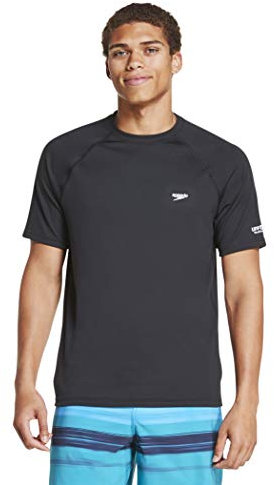 Speedo Men's Uv Swim Shirt Short Sleeve Regular Fit Solid