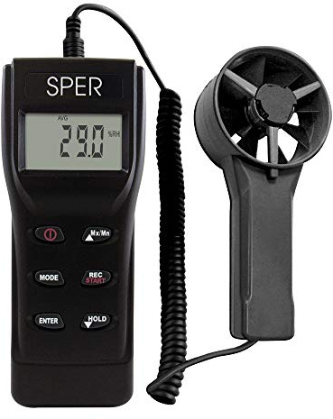 Sper Scientific Psychrometer/Anemometer 840034 - Measures Air Speed, Volume, BTU, Temperature, Dew Point, Wet Bulb & Humidity - HVAC & Environmental Tool