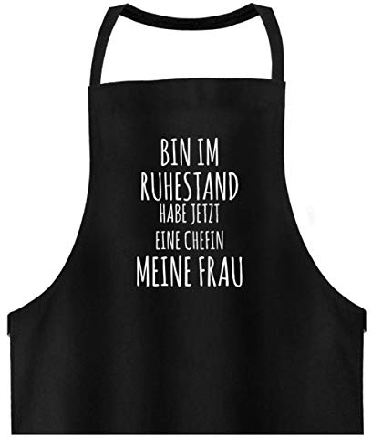 Galeriemode Rentner Bin im Ruhestand - Hochwertige Grillschürze -Einheitsgröße-Schwarz