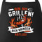 MoonWorks® Grill-Schürze für Männer mit Spruch Bin am Grillen! Bier bringen Abflug! Baumwollschürze Küchenschürze Schwarz unisize