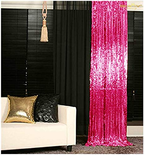 ShinyBeauty Hintergrund-Vorhang Hot Pink Pailletten-Hintergrund 2FTX8FT Photo Booth Hintergrund Fuchsia Hintergrund Vorhänge für Party Bankett Events 24 x8FT Hintergrund für Wände und Geburtstage