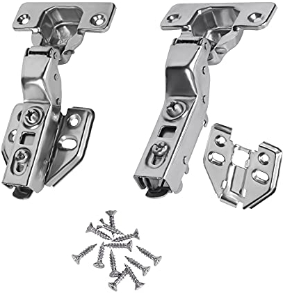 Stainless Steel Soft Close 105 Degree Concealed Inset Cupboard Hinges - 35mm, Pack of 2