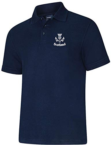 Scotland Thistle Poloshirt – Unisex – Farbe Marineblau – XS bis 8XL, marineblau, L