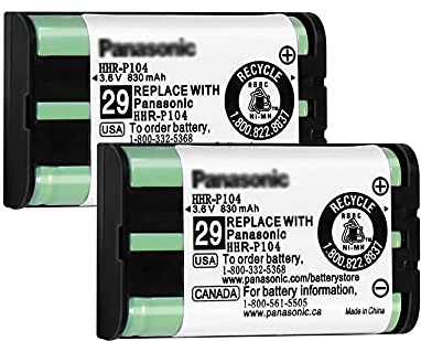 Yesoha HHR-P104 NI-MH Akku für Pansonic HHR P104 Phone Battery 3.6V 830mAh NI MH Batterie für schnurlose Telefone, 2 Pack