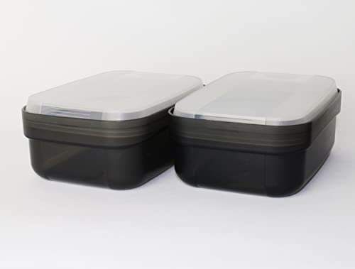 TUPPERWARE Swing Dose schwarz 2X 350ml Vorratsdosen Swing Deckel + Kugelschreiber metallic