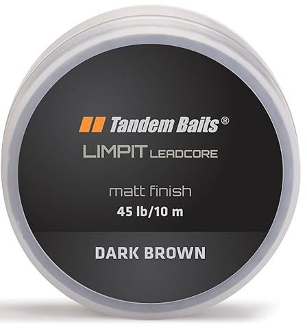 Tandem Baits Limpit Leadcore Angelschnur Geflochten für Angelrute Karpfenrute | Angelzubehör Geflochtene Schnur Gebüsch Tarnung | Karpfenzubehör für Profis & Hobby-Angler Dunkelbraun 45 lb / 1 m