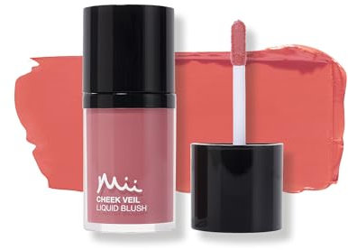Mii Cosmetics Cheek Veil Liquid Blush | Weightless Liquid Blusher for Cheeks | Brightens with a Natural, Healthy Glow | Buildable & Blendable Makeup Blush | Mid-Toned Rosy Pink | Paradise | 7ml