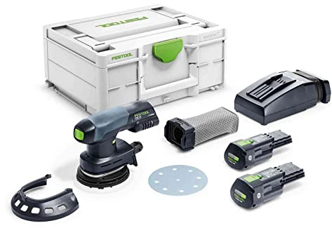 Festool 577696 5-Inch Cordless Random Orbit Sander ETSC 125 18V 3.0 Ah I-Plus