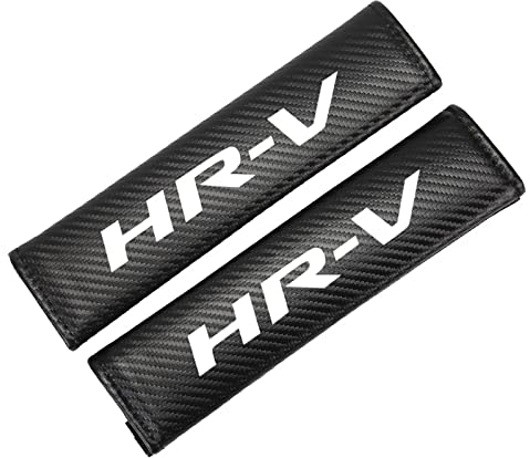 2 Stück Auto Kohlefaser Gurtpolster, für Hon-da HR-V HRV Weiches Bequem Langlebig Sicherheitsgurt Schulterpolster Komfort Schulterschutz,Black