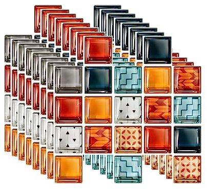EasyLife - 40 adesivi da parete per decorazione della casa, 10 x 10 cm, impermeabili e autoadesivi, per cucina e bagno (set da 12)