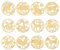 OLYCRAFT 9 Stück 4x4cm Goldene Metallaufkleber 12 Sternzeichen Aufkleber Selbstklebende Tiger Kaninchen Drachen Aufkleber Goldene Epoxid Aufkleber Für DIY Sammelalben Wasserflaschen Dekor