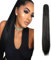 Dcbaboo Pferdeschwanz Haarteil Zopf Extension mit Klammer Glatt Lang Ponytail Extensions Haarverlängerung Clip Synthetik Gerade Pferdeschwanz Haarextension Zopf, 55cm Schwarz