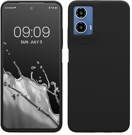 kwmobile Case Compatible with Motorola Moto G34 5G Case - TPU Silicone Phone Cover with Soft Finish - Black