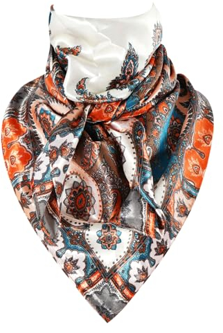 DAMILY 90 x 90 cm Wild Rag Cowboy-Schals für Herren, Großes Rancher-Halstuch mit seidenartigem Gefühl, Übergroßes Western-Bandana (Paisleymuster)