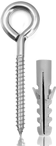 Rhimooay Ösenschraube M8 Edelstahl 6 Stück, Ringschraube Robuste Rostfrei, Schraubösen, Ringschraube, Haken Zum Schraubhaken, Ösenhaken für Hängesessel, Schaukelstühle, Blumenampel(M8-115mm)