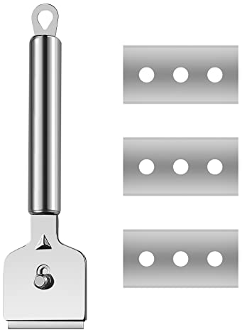 Grattoir à Verre Grattoir, Grattoir à Vitre avec 4 lames Pour Nettoyer les Fours les Cuisinières et les Cuisinières à Induction