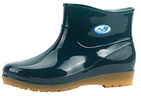 Scarpe da pioggia con tacco basso per il tempo libero da donna punta media stivali rotondi stivali da donna taglia soletta, Verde, 39.5 EU
