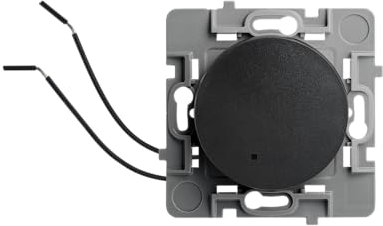 DEBFLEX - Casual Evo - Interrupteur Poussoir - Interrupteur Mural avec Voyant pour Commande d'Eclairage - Installation Rapide - ABS - Installation Encastrée - Noir - 48 x 48 x 41 mm