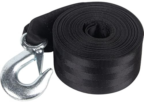 Boat Winch Strap with Hook 8000lbs Heavy Duty Marine Grade 2 x 20' for Sail Boat Pontoon and Jet Ski Trail Strap Polyester (1-Pack)