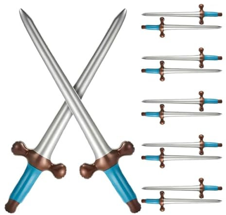 DINGFENG Lot de 10 éPées Gonflables, éPées Jouets de 60 Cm, Sabres de Pirate, Jouets Gonflables, Accessoires de FêTe Pirate pour Enfants, Fête à La Piscine, Anniversaires, Costumes d'halloween