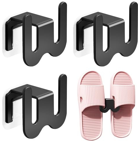 WhaleO 4 Piezas Zapatero Pared Metal Zapatero Colgante Pared Zapatero Entrada para Adultos y Niños, Sin Necesidad de Taladrar Zapatero Puerta Zapateros Modernos para Baño Dormitorio Salón