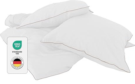 jilda-tex Luxus Premium-Bettwäsche aus Eukalyptus 100% Lyocell Tencel Zertifiziert besonders nachhaltig (Weiß, 4 TLG. 2x135x200cm / 2x80x80cm)